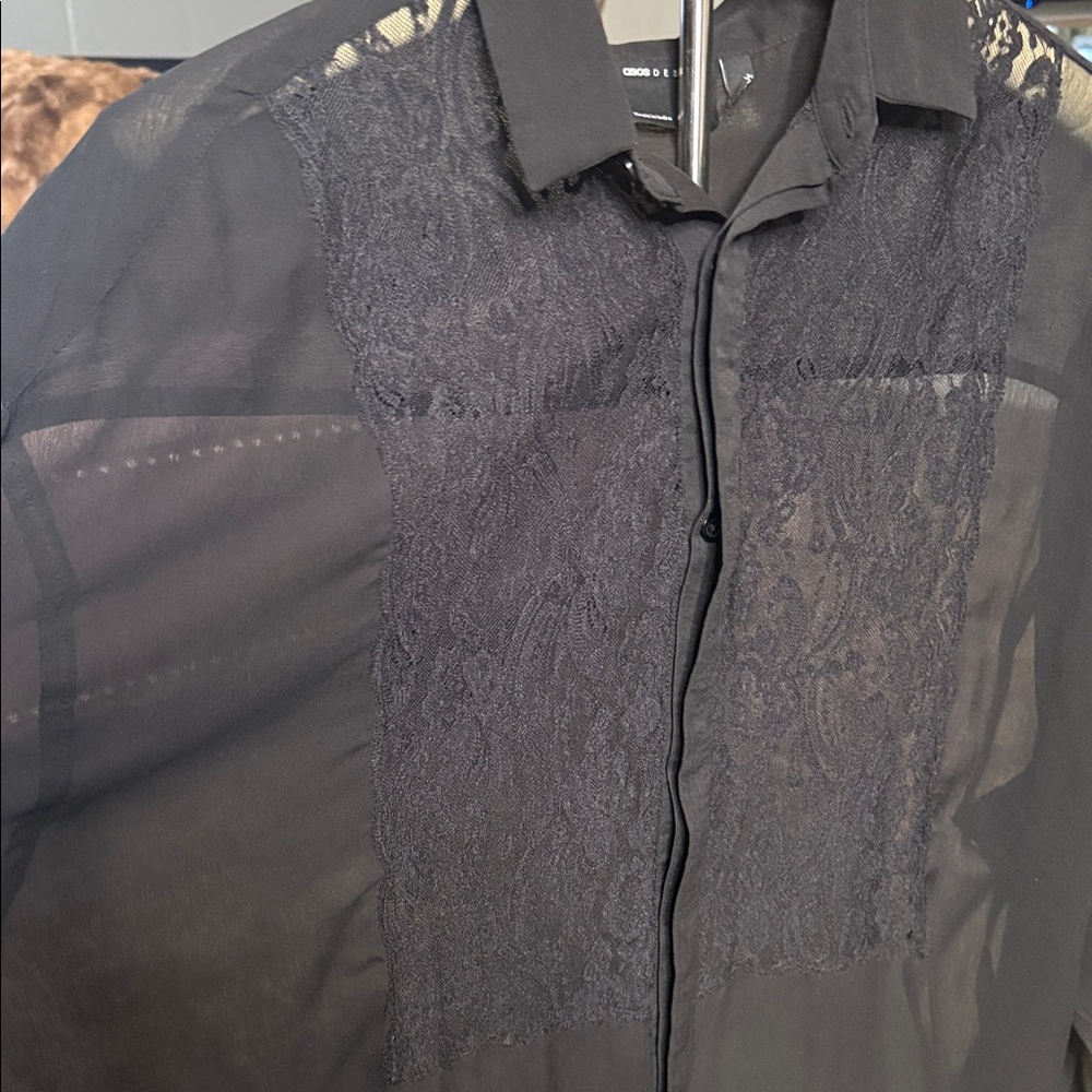ASOS Design Black sheer, gothic style large shirt - Picture 7 of 9